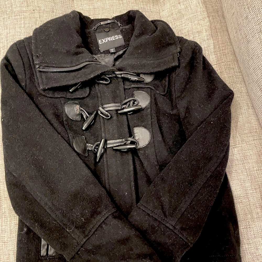 Express XS Military Style Coat Black